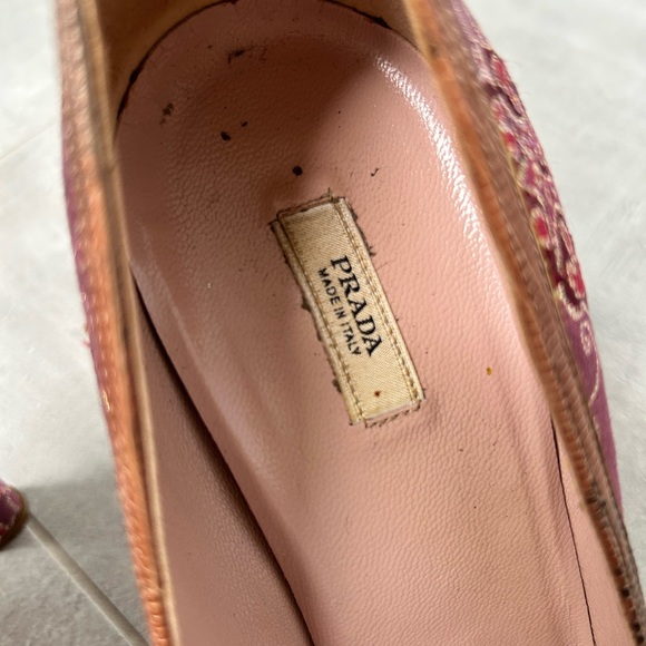 PRADA Purple Brocade Heels - Picture 3 of 8